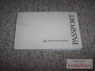 view cover of 2000 Passport Owners Manual by Honda