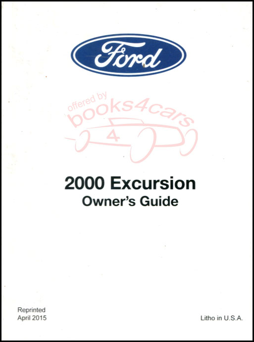 view cover of 2000 Excursion owners manual by Ford truck
