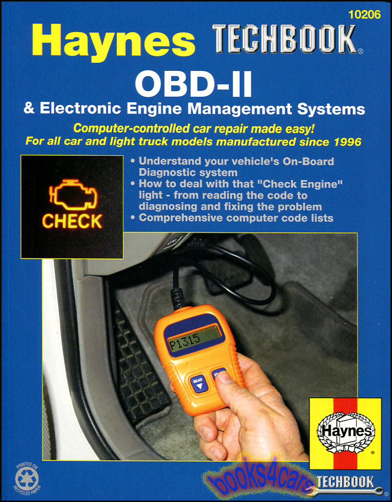 view cover of OBD2 & Electronic Engine Management Systems by Haynes Information on troubleshooting computer controlled systems OBDII OBD II 2 monitors trouble code retrieval diagnostic routines and component control procedures