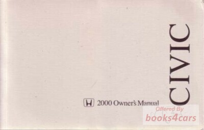 view cover of 2000 Honda Civic Hatchback Owners manual by Honda