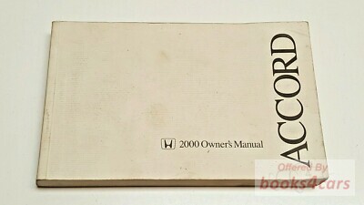 view cover of 2000 Accord Coupe Owners Manual by Honda