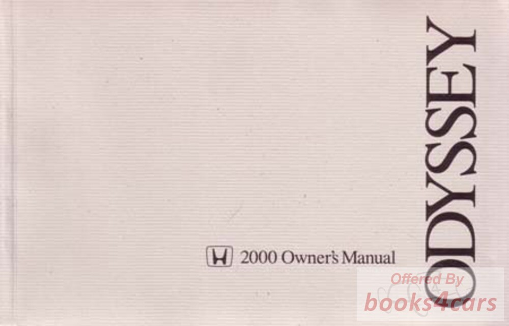 view cover of 2000 Odyssey Owners Manual by Honda