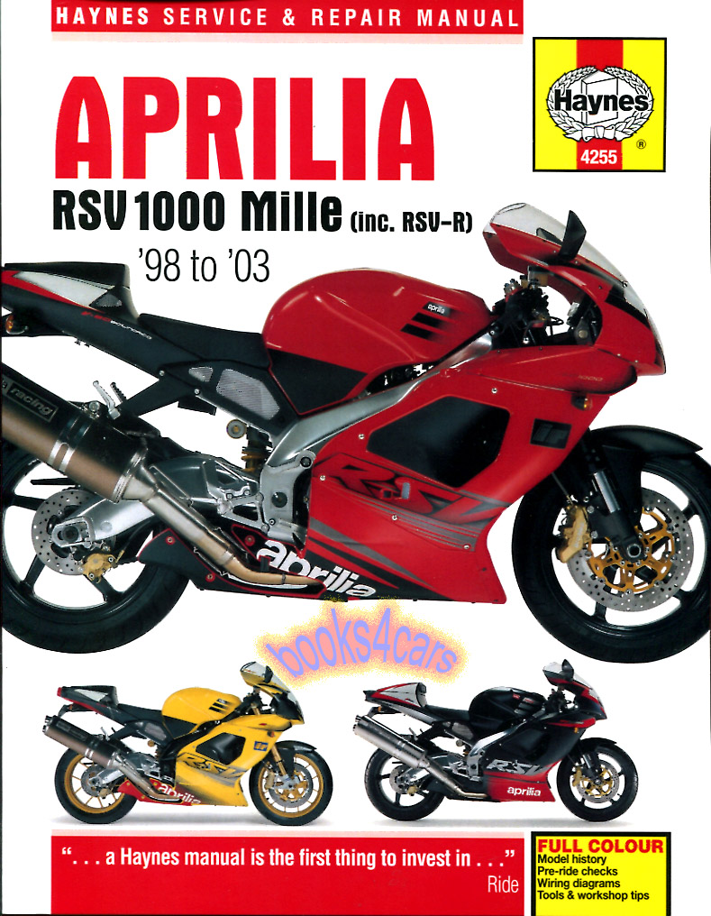 view cover of 1998-2003 Aprilia RSV Mile RSV-R and RSV-SP Shop Service Repair Manual by Haynes