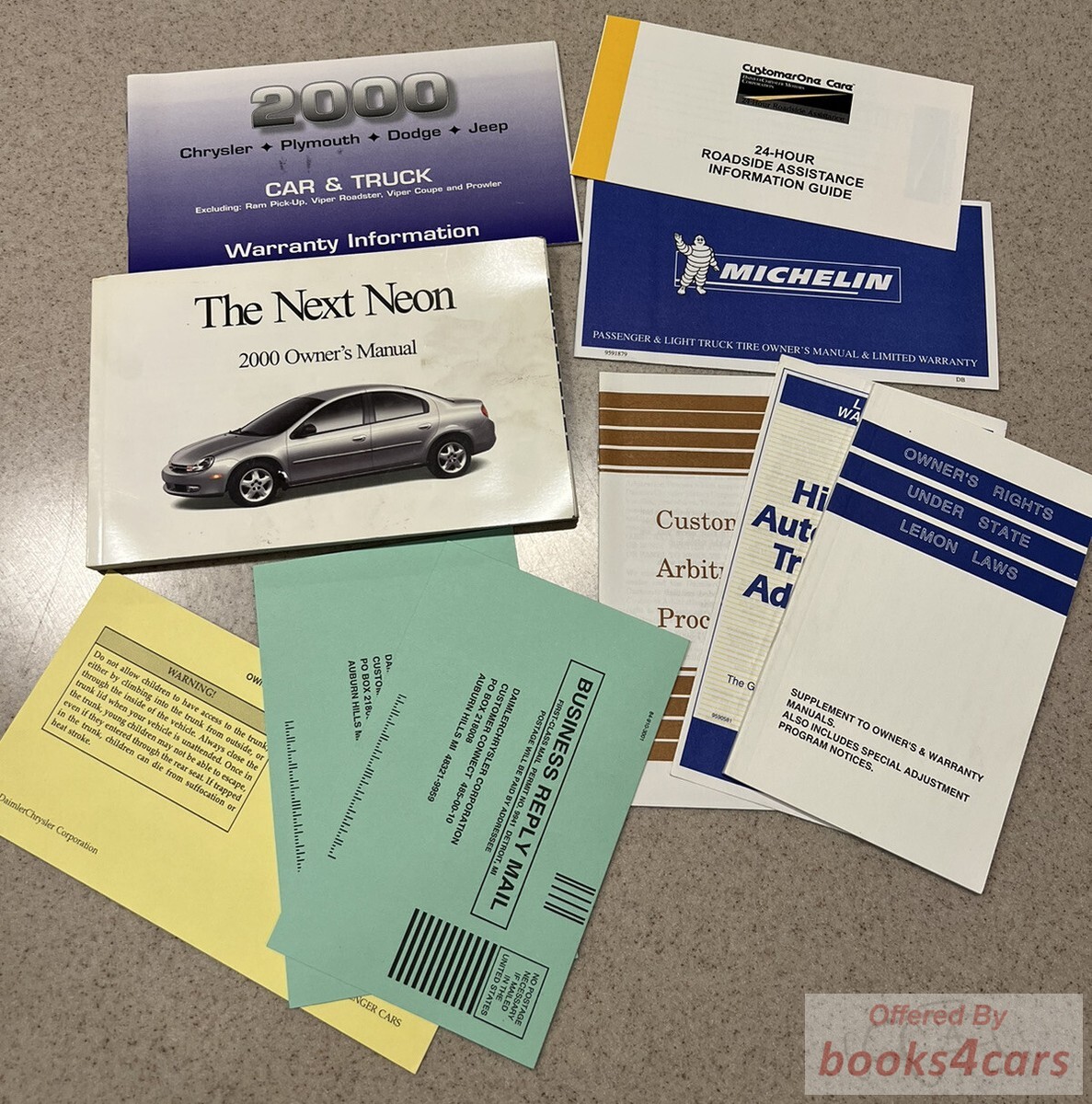 view cover of 2000 Neon Owners manual by Chrysler, Plymouth, & Dodge