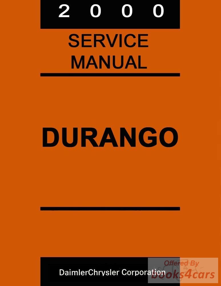 view cover of 2000 Durango Shop Service Repair Manual by Dodge Truck
