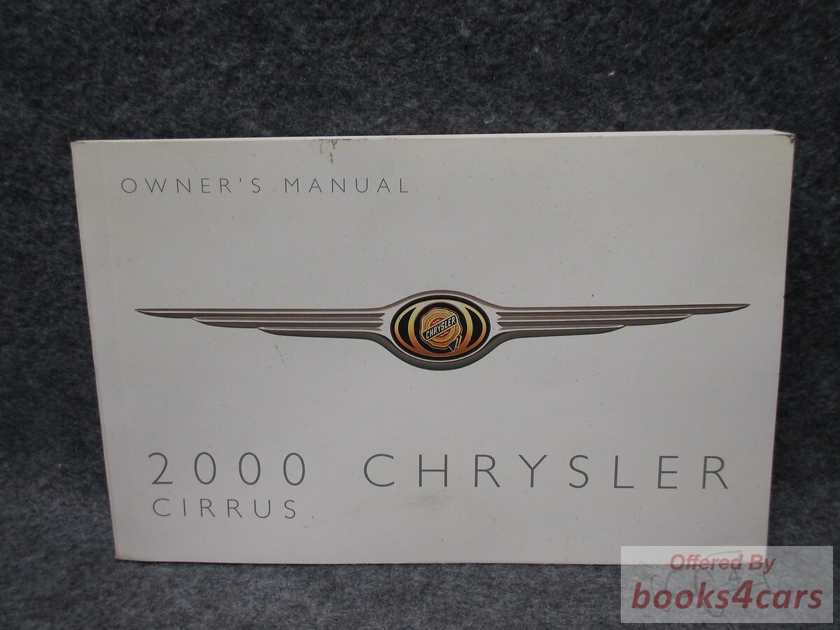view cover of 2000 Cirrus Owners Manual by Chrysler