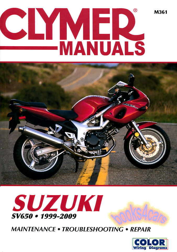 view cover of 1999-2009 Suzuki SV650 Shop Service Repair Manual by Clymer with Service & Repair Procedures for Engine Transmission Brakes Suspension Body Electrical & more 560 pgs