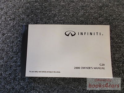 view cover of 2000 G20 Owners Manual by Infiniti for G 20