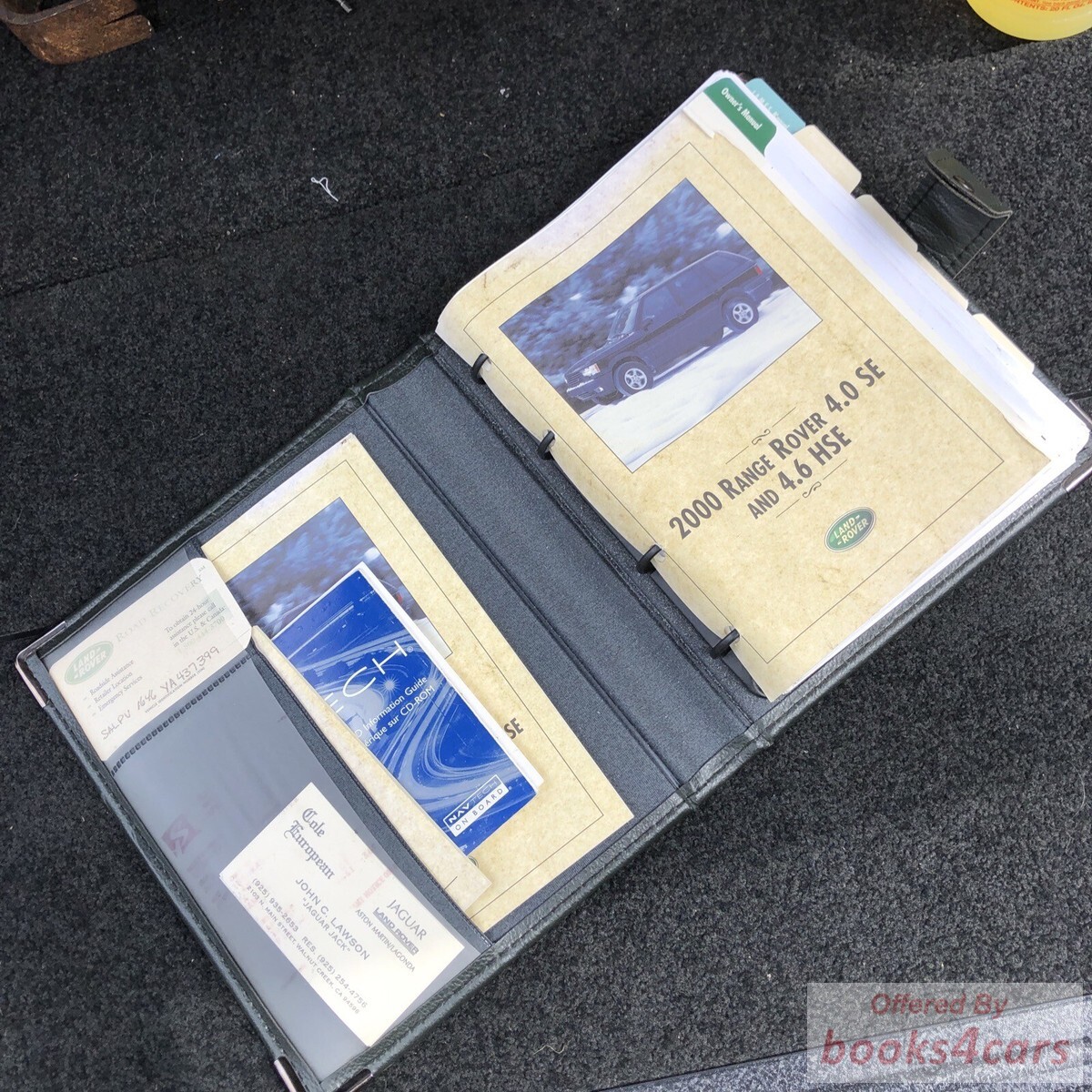 view cover of 2000 Owners Manual by Land Rover Range Rover