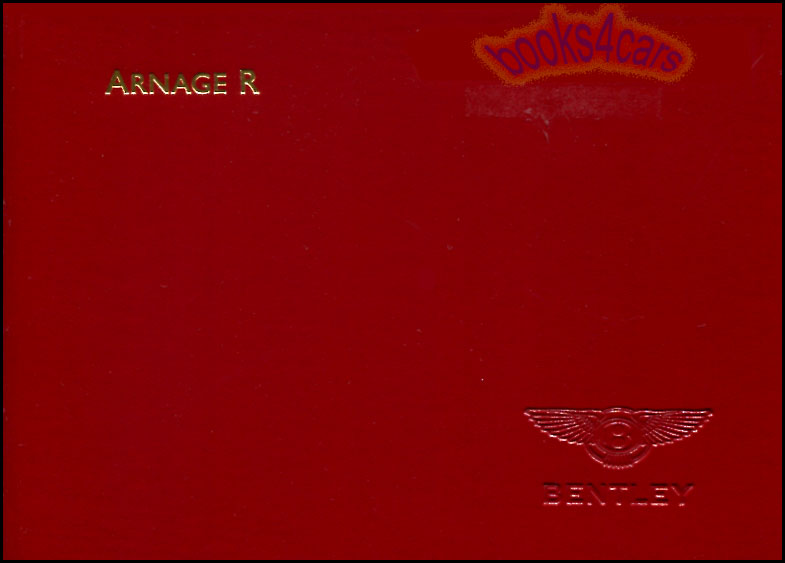 view cover of 2000 Bentley Arnage R Owners Manual GERMAN