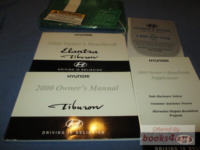 view cover of 2000 Tiburon Coupe owners manual by Hyundai