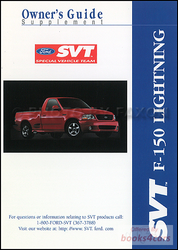 view cover of 2001 F150 SVT owners manual Supplement by Ford truck
