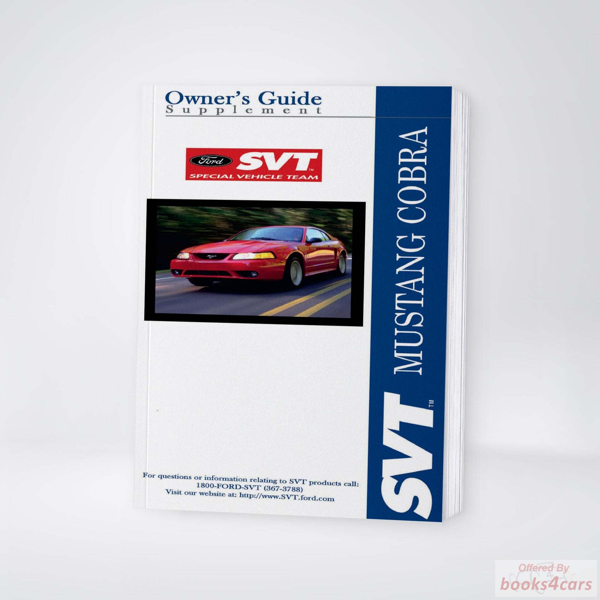 view cover of 2001 Mustang Cobra SVT owners manual supplement by Ford