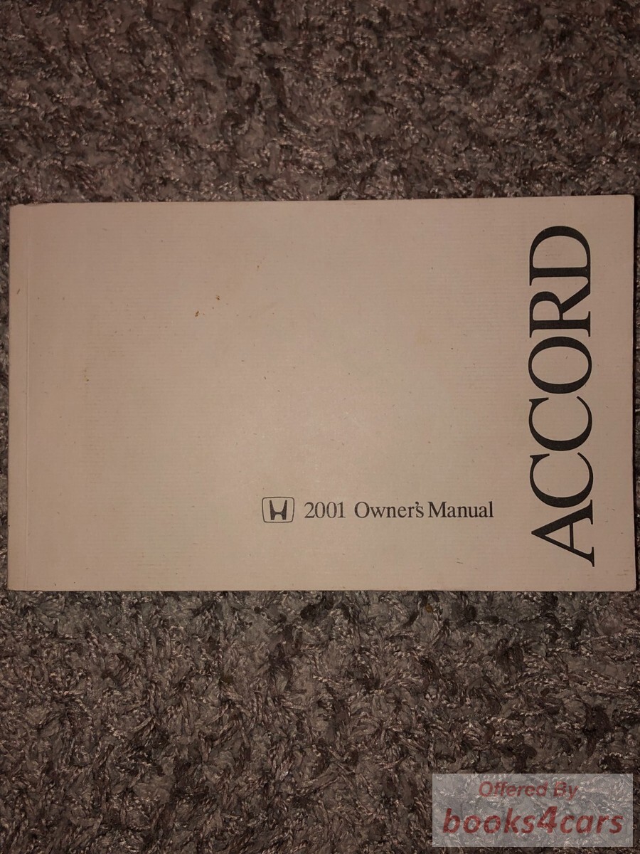 view cover of 2001 Accord Sedan Owners Manual by Honda