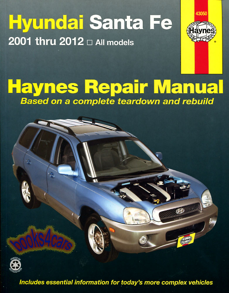 view cover of 2001-12 Hyundai SantaFe Shop Service Repair Manual by Haynes for Santa Fe