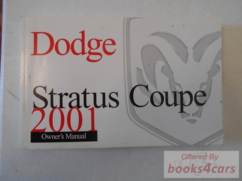 view cover of 2001 Stratus coupe owners manual by Dodge