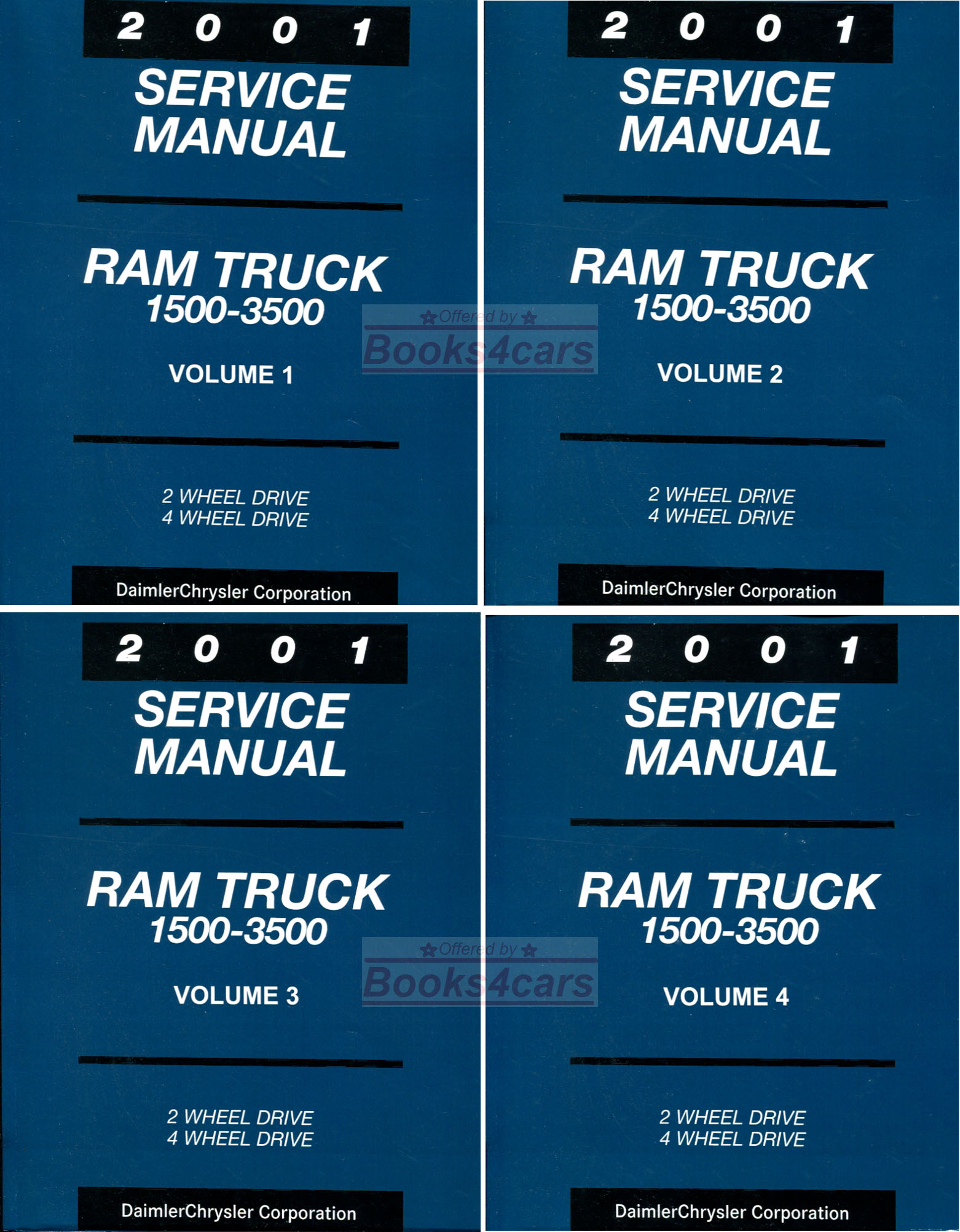 view cover of 2001 Ram Truck Shop Service Repair Manual by Dodge includes Turbo Diesel 1500 2500 & 3500