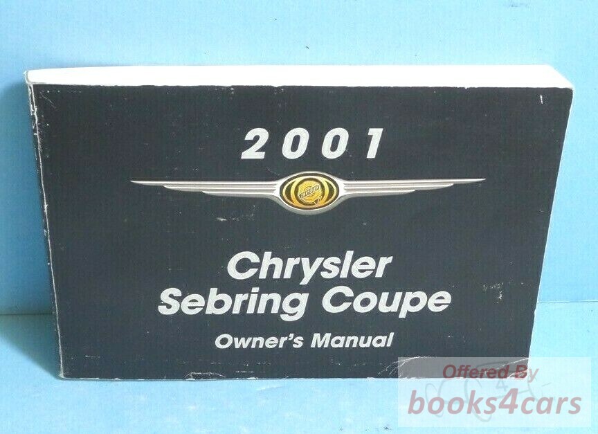 view cover of 2001 Sebring Coupe Owners Manual by Chrysler
