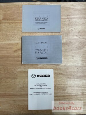 view cover of 2001 Miata MX-5 Owners Manual by Mazda