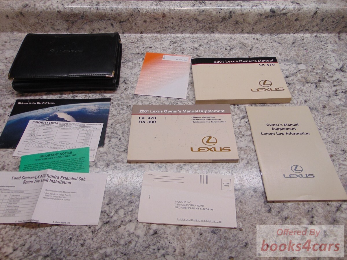 view cover of 2001 LX470 Owners Manual by Lexus