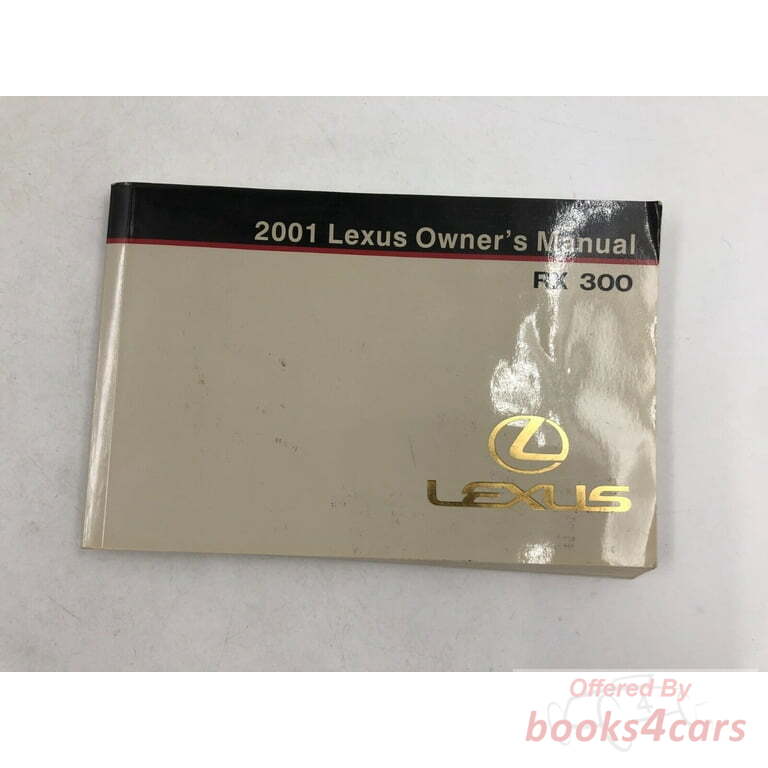 view cover of 2001 RX300 Owners Manual by Lexus for RX 300