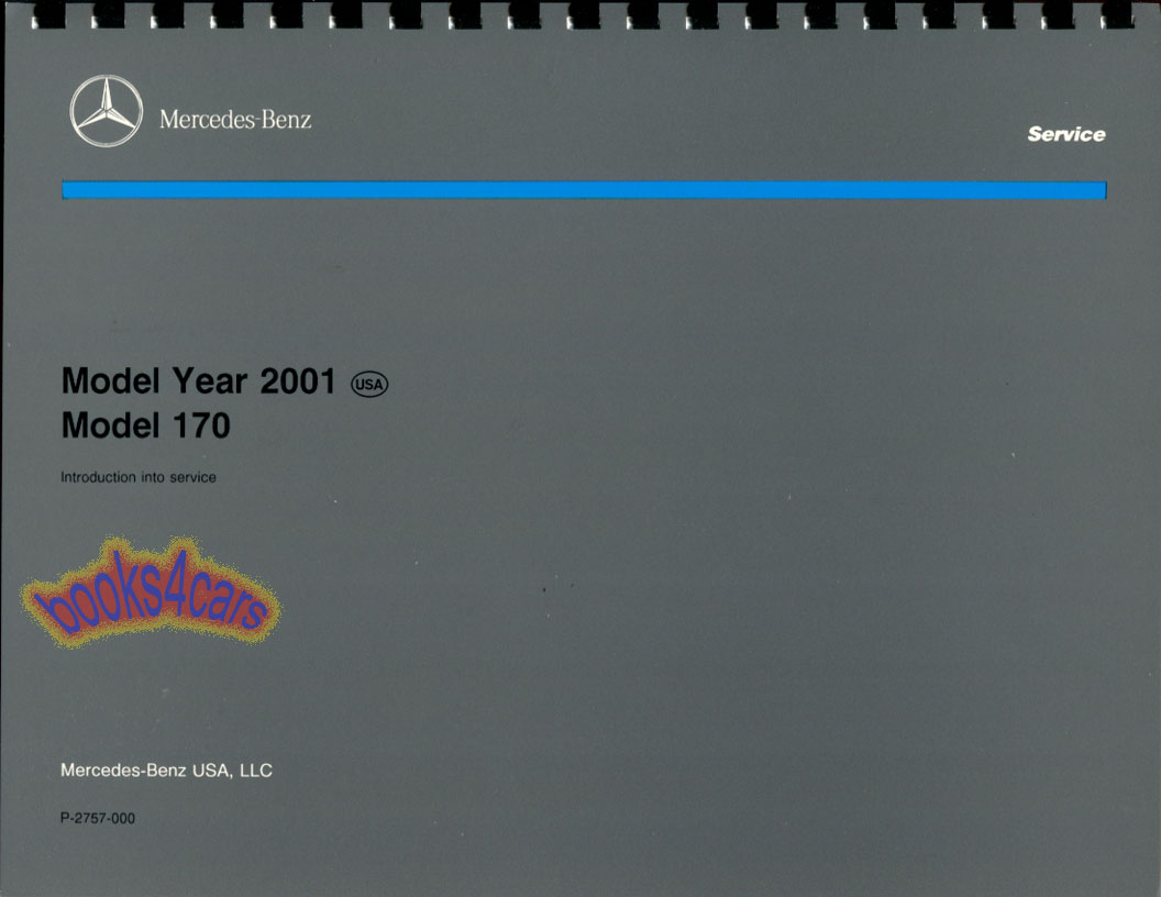 view cover of 2001 SLK Technical Introduction into service Manual by Mercedes Chassis 170 230SLK SLK230 51 pages