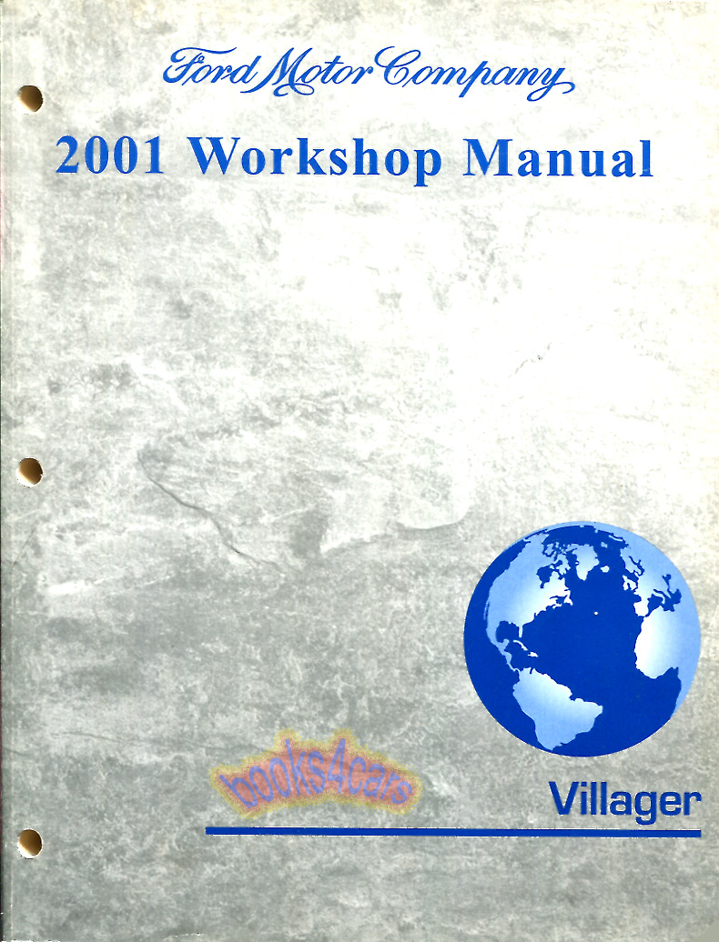 view cover of 2001 Villager Shop Service Repair Manual by Mercury Ford also applicable to Nissan Quest