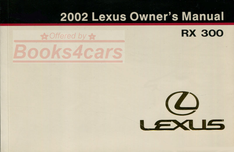 view cover of 2002 RX300 Owners Manual by Lexus RX 300