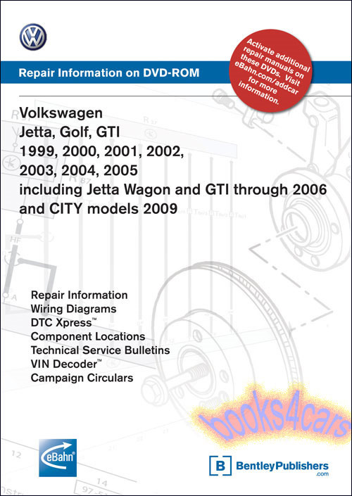 view cover of 1999-2005 Golf Jetta & GTI Shop Service Repair Manual on DVD Rom by Volkswagen. Also covers 06 Wagon & GTI as well as 