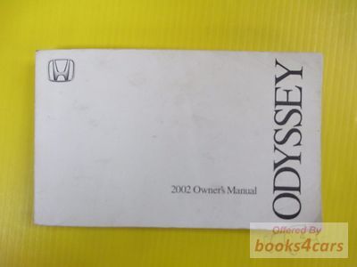view cover of 2002 Odyssey owners manual by Honda.
