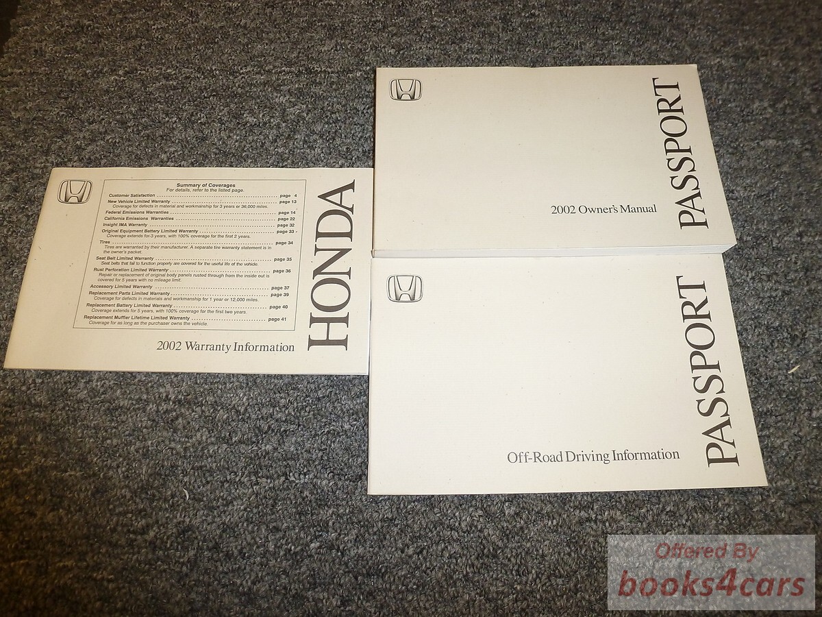 view cover of 2002 Passport Owners Manual By Honda