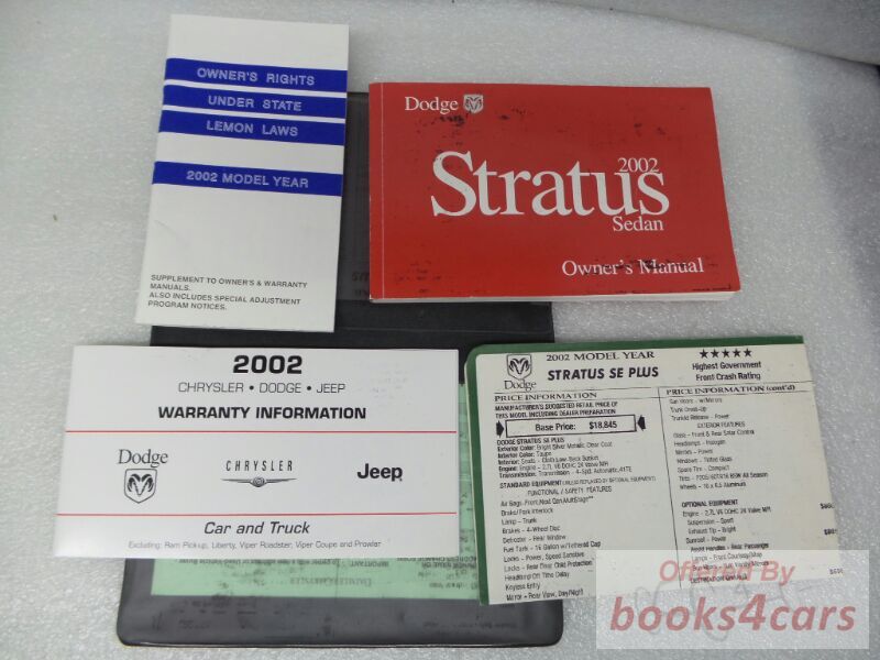view cover of 2002 Stratus Owners Manual By Dodge
