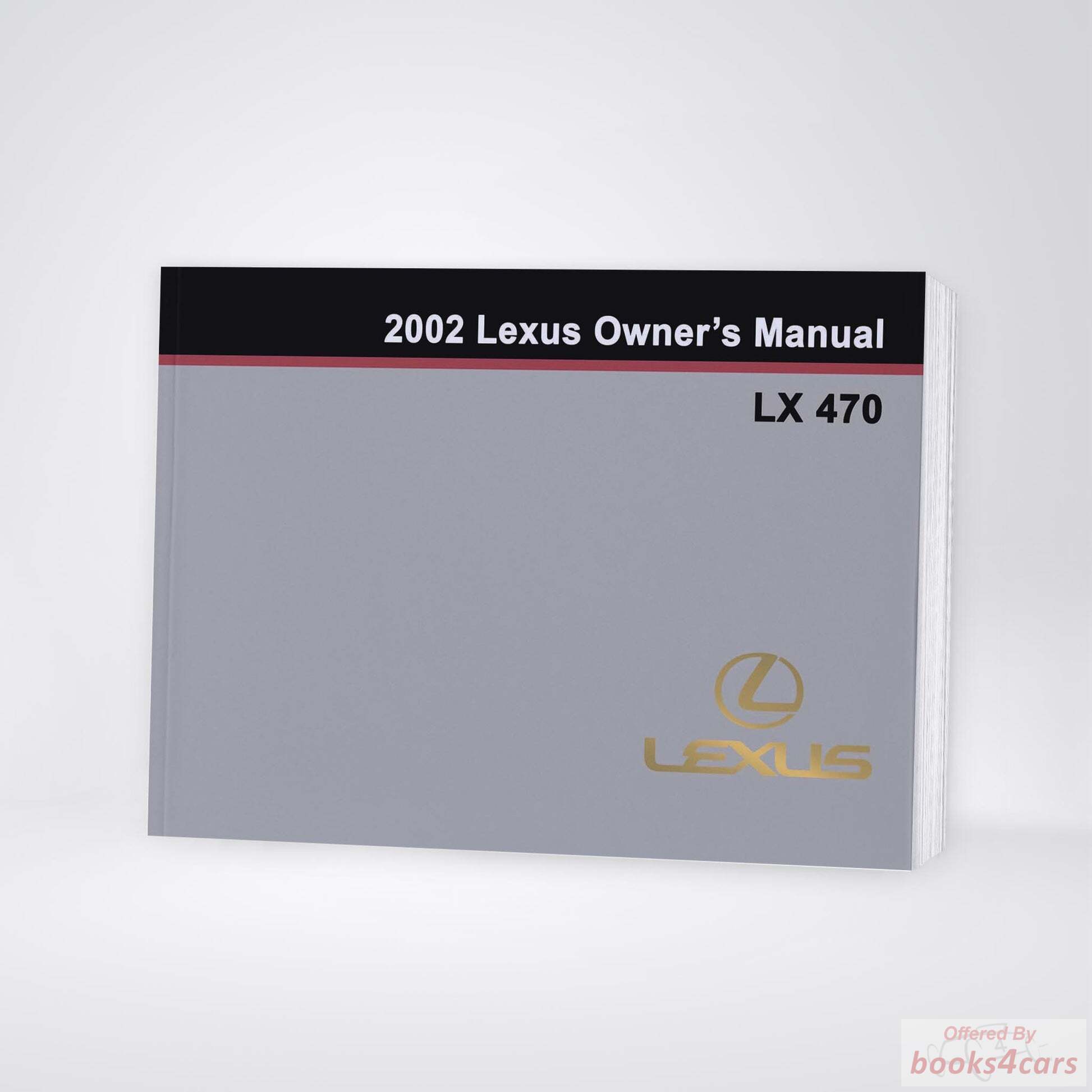 view cover of 2002 LX 470 OWners Manual by Lexus