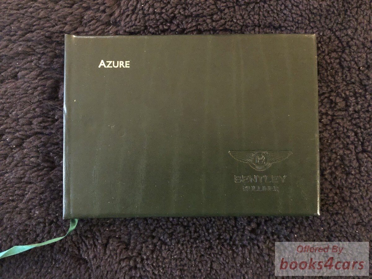 view cover of 2002 Azure Owners Manual by Bentley in ITALIAN Language TSD8104