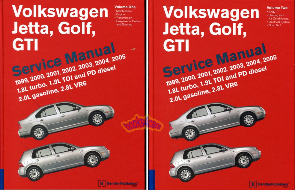 view cover of 1999-2005 Volkswagen Golf Jetta GTI Shop Service Repair Manual covering complete car with R32 2.0 1.8 1.9 Turbo TDI Diesel & 2005 PD diesel & 2.8L VR6 engines: over 1,900 pages by Bentley 4,140 photos illustrations and diagrams