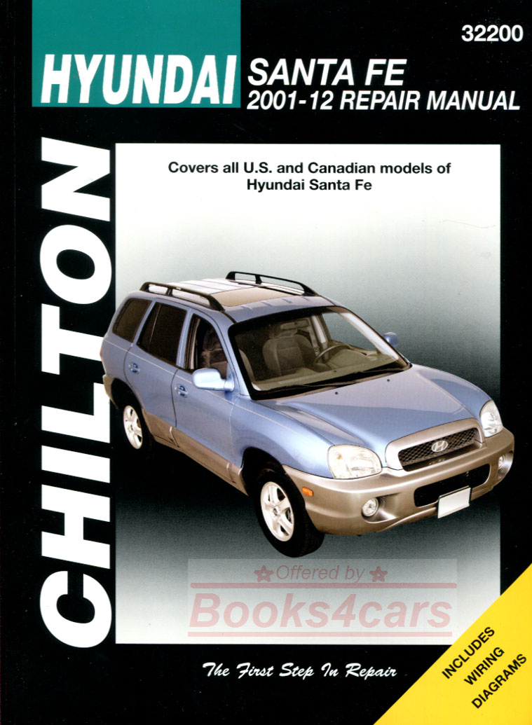 view cover of 2001-2012 Hyundai Santa Fe Shop Service Repair Manual by Chilton SantaFe