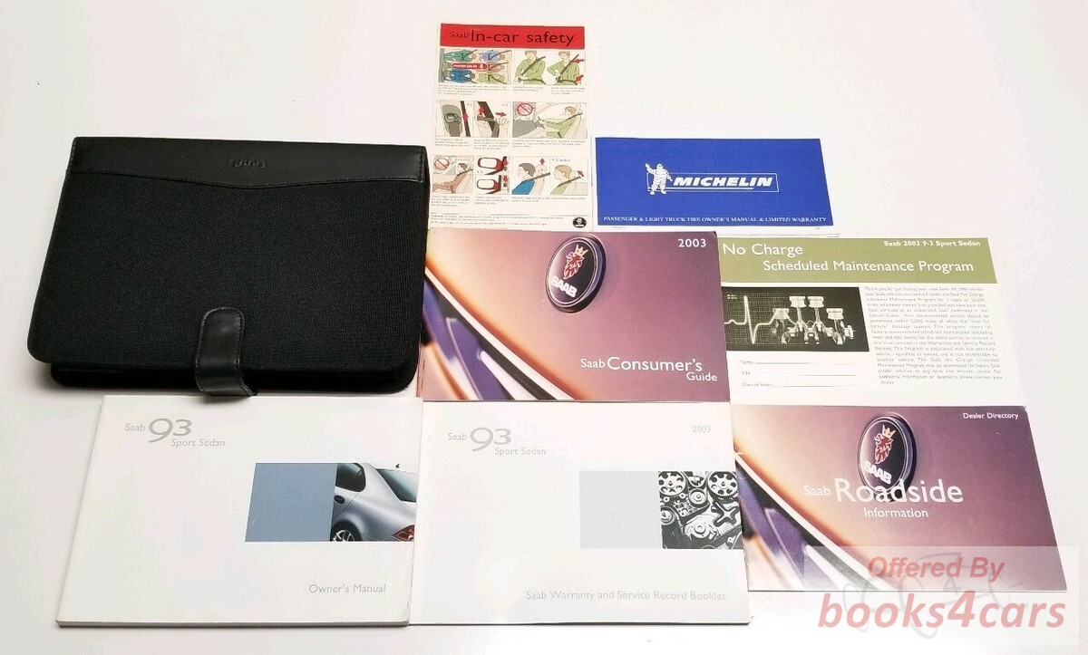 view cover of 2003 9-3 Owners Manual by Saab for 2003 model 93 Sport Sedan