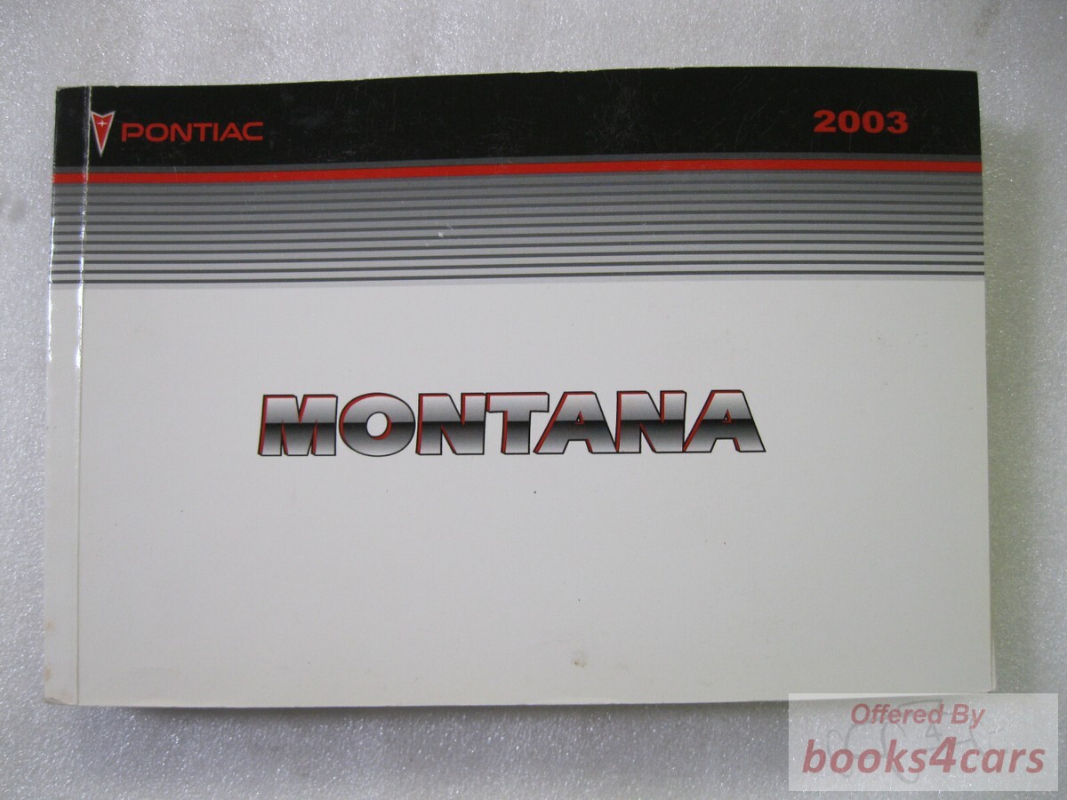 view cover of 2003 Montana owners manual by Pontiac