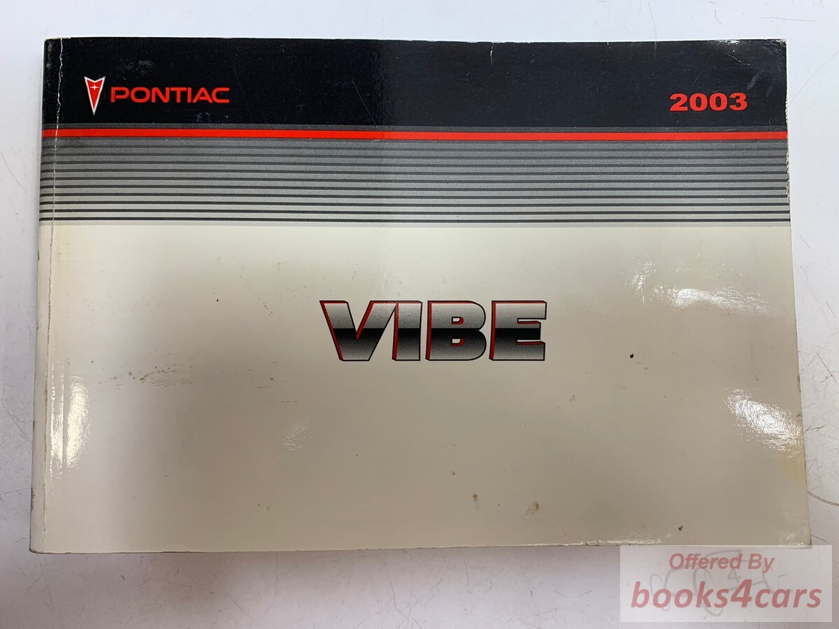 view cover of 2003 Pontiac Vibe Owners Manual