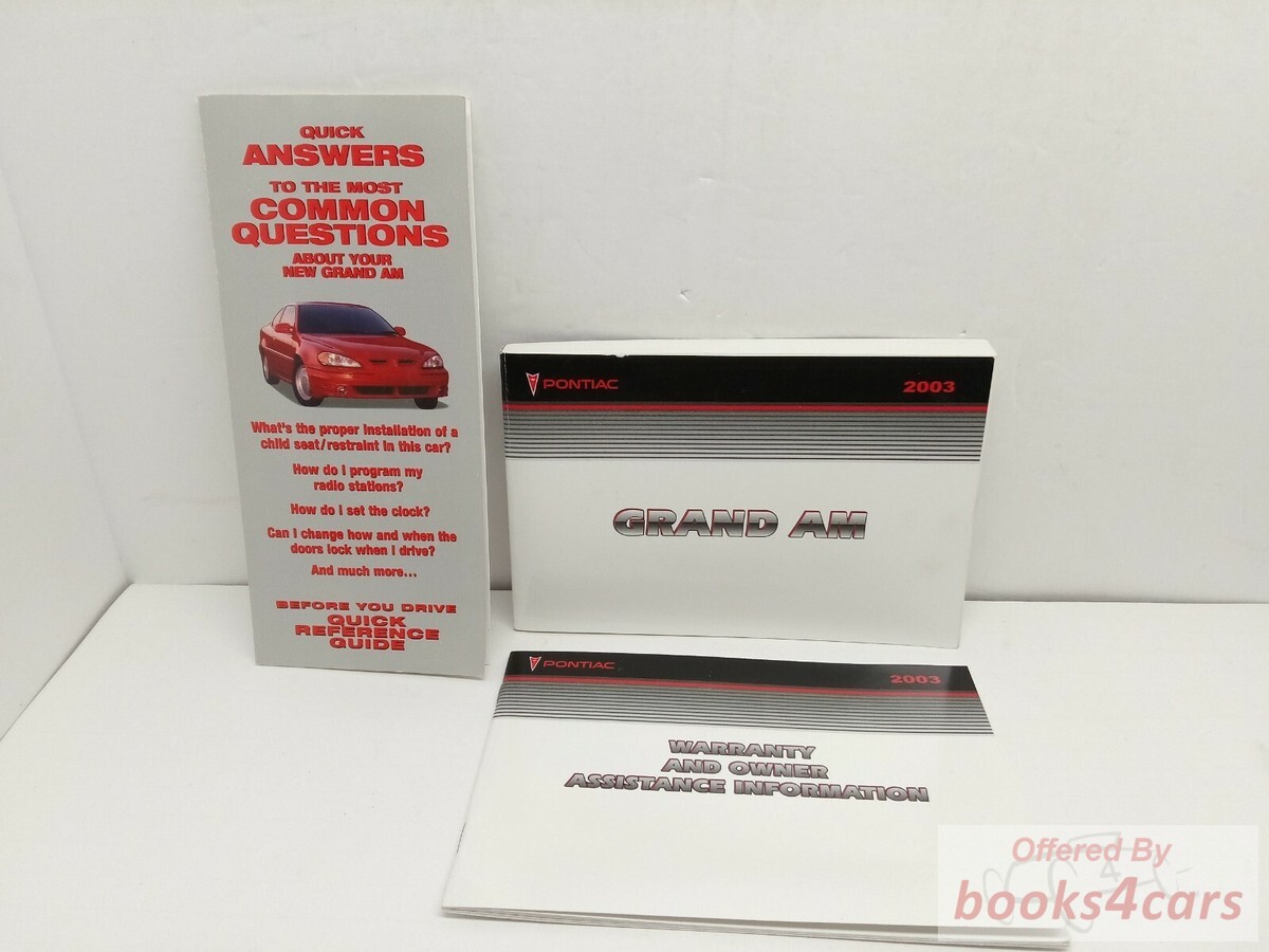 view cover of 2003 Grand Am Owners Manual by Pontiac