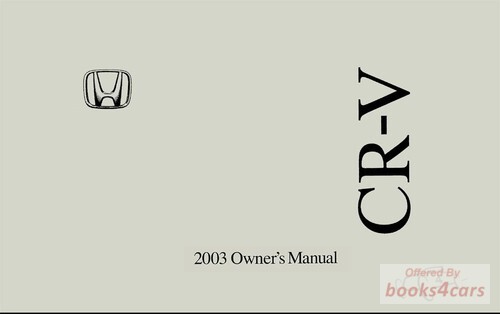 view cover of 2003 CRV Owners Manual by Honda