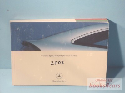 view cover of 2003 C-Class Coupe Owners Manual by Mercedes