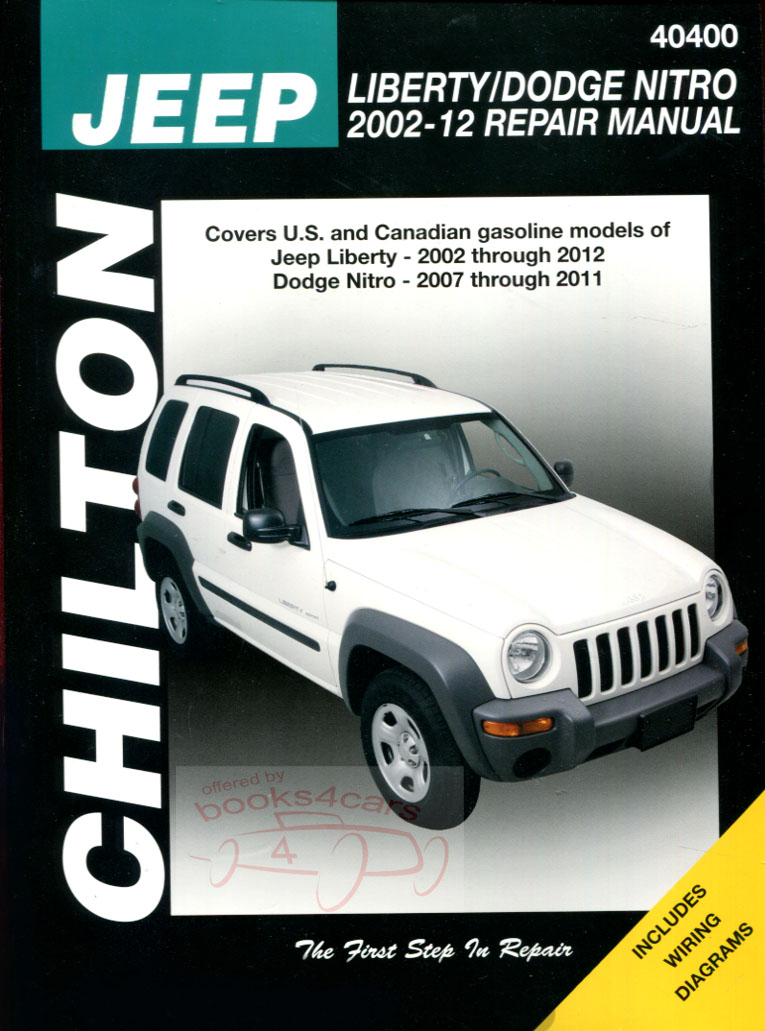 view cover of 2002-2012 Jeep Liberty Dodge Nitro Shop Service Repair Manual by Chilton does not include diesel