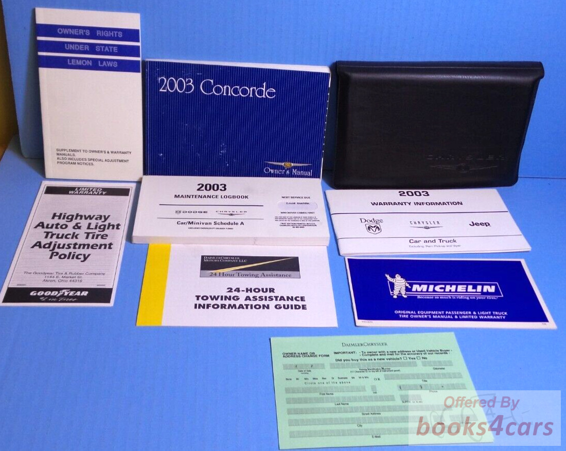 view cover of 2003 Concorde Owners Manual by Chrysler