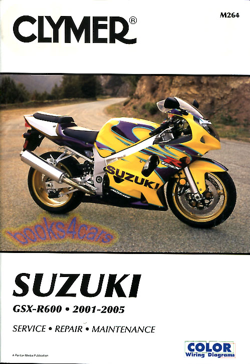 view cover of 2001-05 GSX-R600 Shop Service Repair Manual 480 pages for Suzuki by Clymer for GSXR600