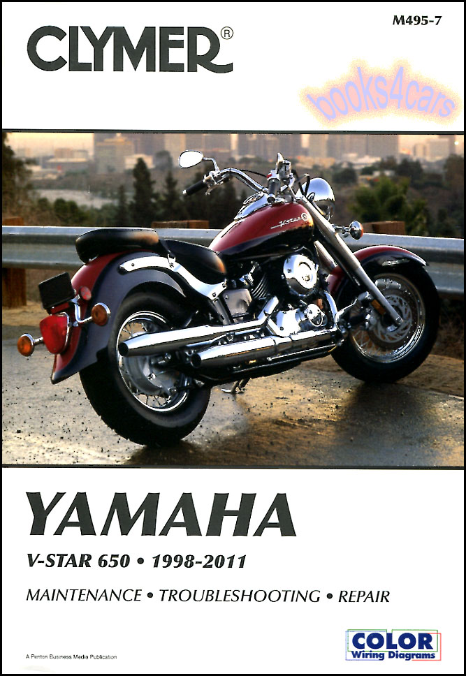 view cover of 1998-2011 XVS650 V-Star Shop Service Repair Manual, 363 pages by Clymer for Yamaha includes Classic & Custom V Star