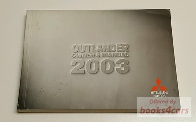 view cover of 2003 Outlander Owners Manual by Mitsubishi