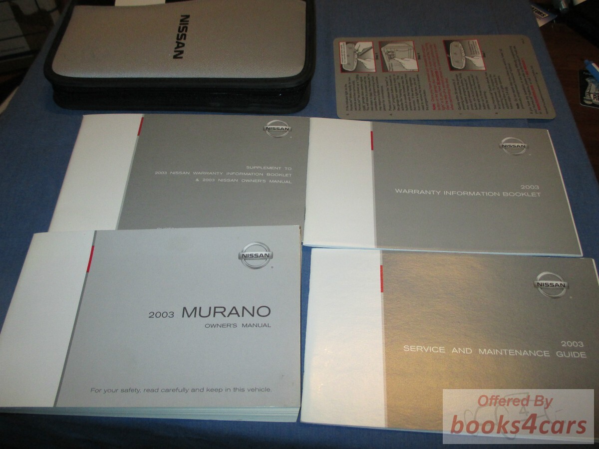view cover of 2003 Murano Owners Manual by Nissan