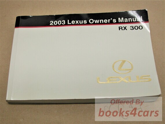 view cover of 2003 Lexus RX300 Owners Manual