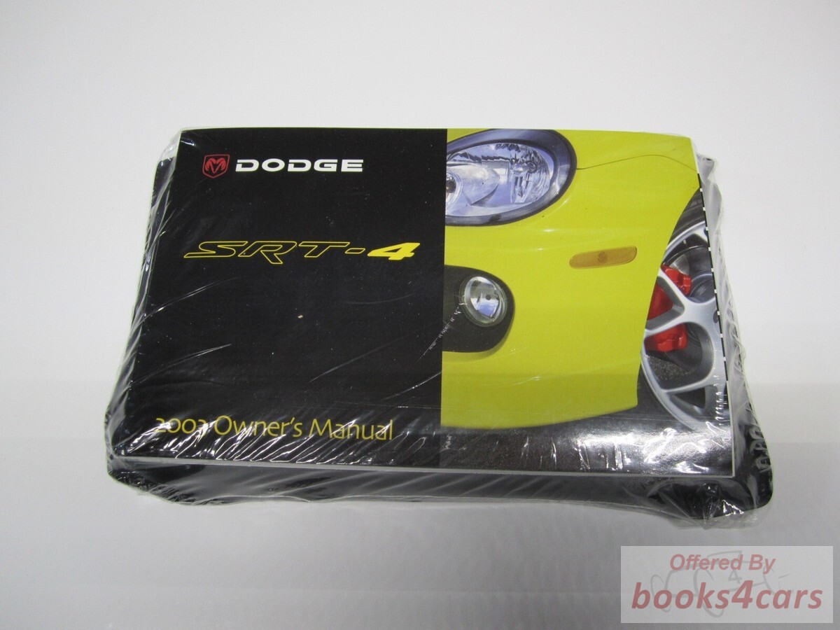 view cover of 2003 Neon SRT-4 Owners Manual by Dodge